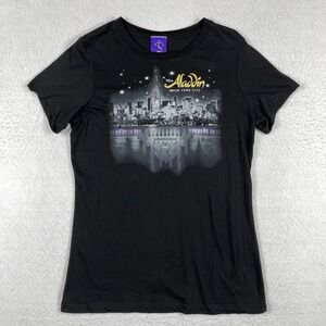 Disney Shirt Womens Medium Black Broadway New York Aladdin‎ The Musical Tee